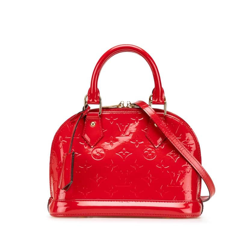 Louis Vuitton Monogram Vernis Alma BB Red Leather Good condition - Front View