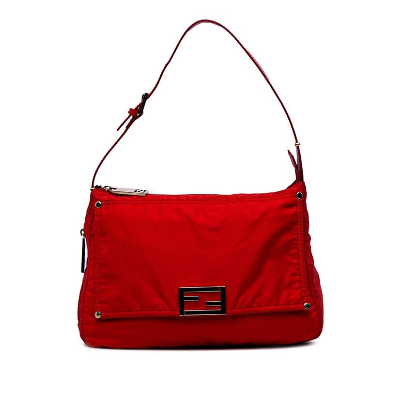 Fendi Micro Zucchino Nylon Mamma Forever Red Good condition - Front View
