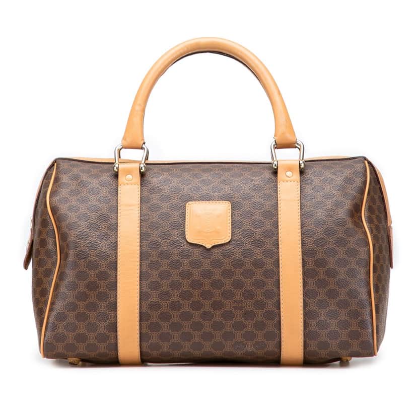 Celine Macadam Coated Canvas Boston Bag Brown Canvas Good condition - Front View