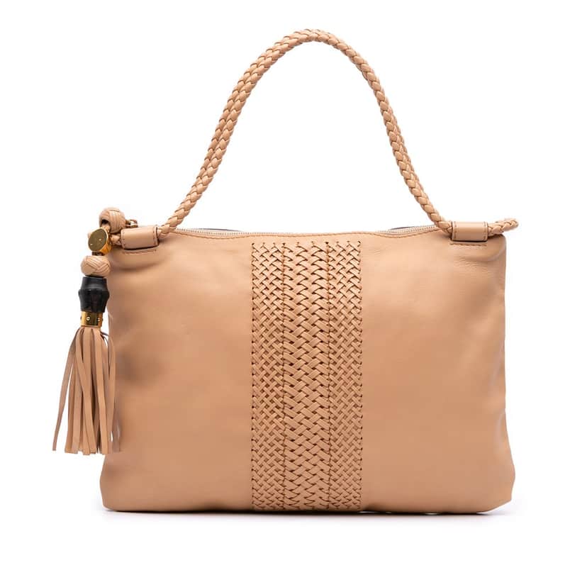 Gucci Leather Handmade Tote Brown Leather Good condition - Front View