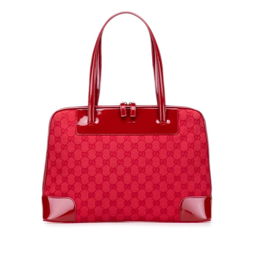 Gucci GG Canvas Shoulder Bag Red Canvas Good condition - Front View