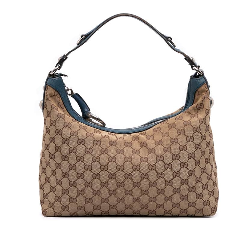 Gucci GG Canvas Icon Bit Satchel Brown Canvas Good condition - Front View