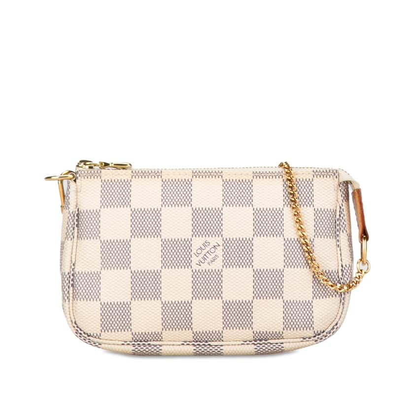 Louis Vuitton Damier Azur Mini Pochette Accessoires White Canvas Good condition - Front View