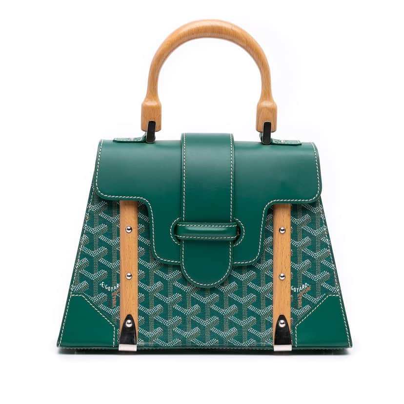 Goyard Goyardine Saigon Structured PM Green Canvas Good condition - Front View
