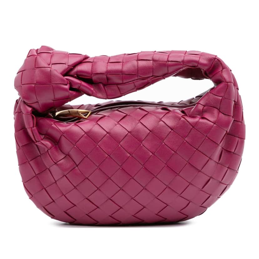 Bottega Veneta Mini Nappa Intrecciato Jodie Pink Leather Good condition - Front View