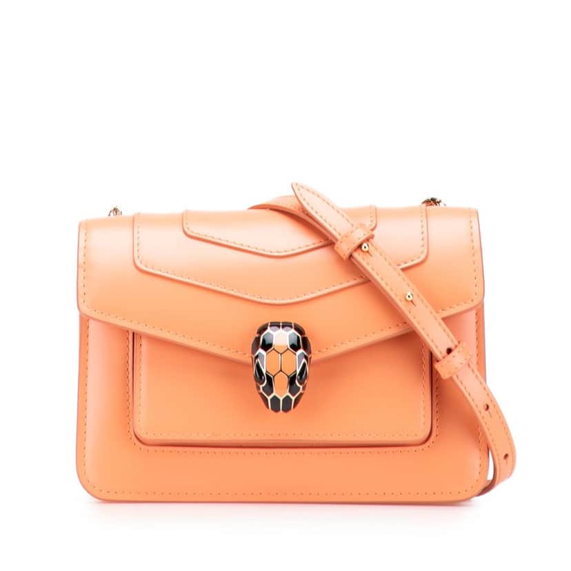 Bvlgari Calfskin Serpenti Forever Crossbody Orange Leather Good condition - Front View