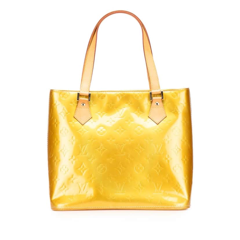 Louis Vuitton Monogram Vernis Houston Yellow Leather Good condition - Front View