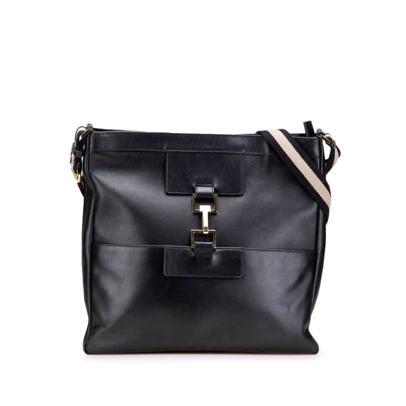 Gucci Leather Web Jackie Crossbody Black Leather Good condition - Front View
