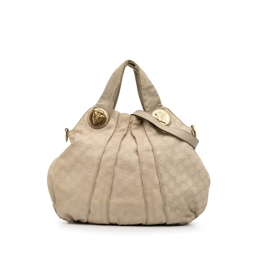 Gucci Large Guccissima Hysteria Satchel Brown Leather Good condition - Front View