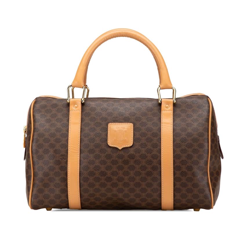 Celine Macadam Coated Canvas Boston Bag Brown Canvas Good condition - Front View