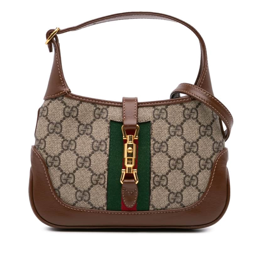 Gucci Mini GG Supreme Jackie 1961 Crossbody Brown Canvas Good condition - Front View