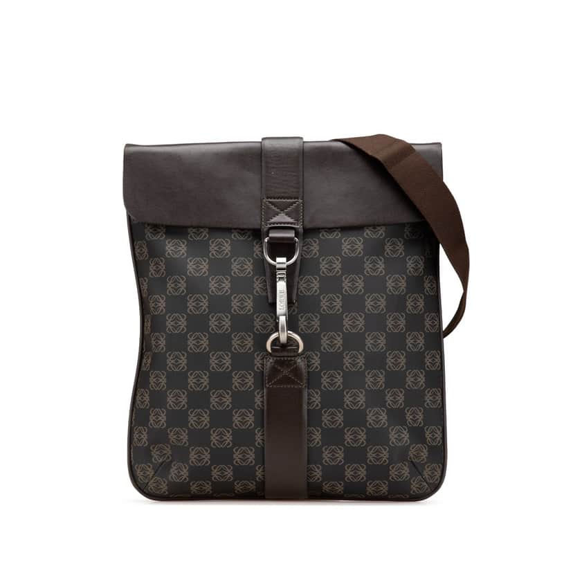 Loewe Anagram Coated Canvas Crossbody Brown Canvas Good condition - Front View