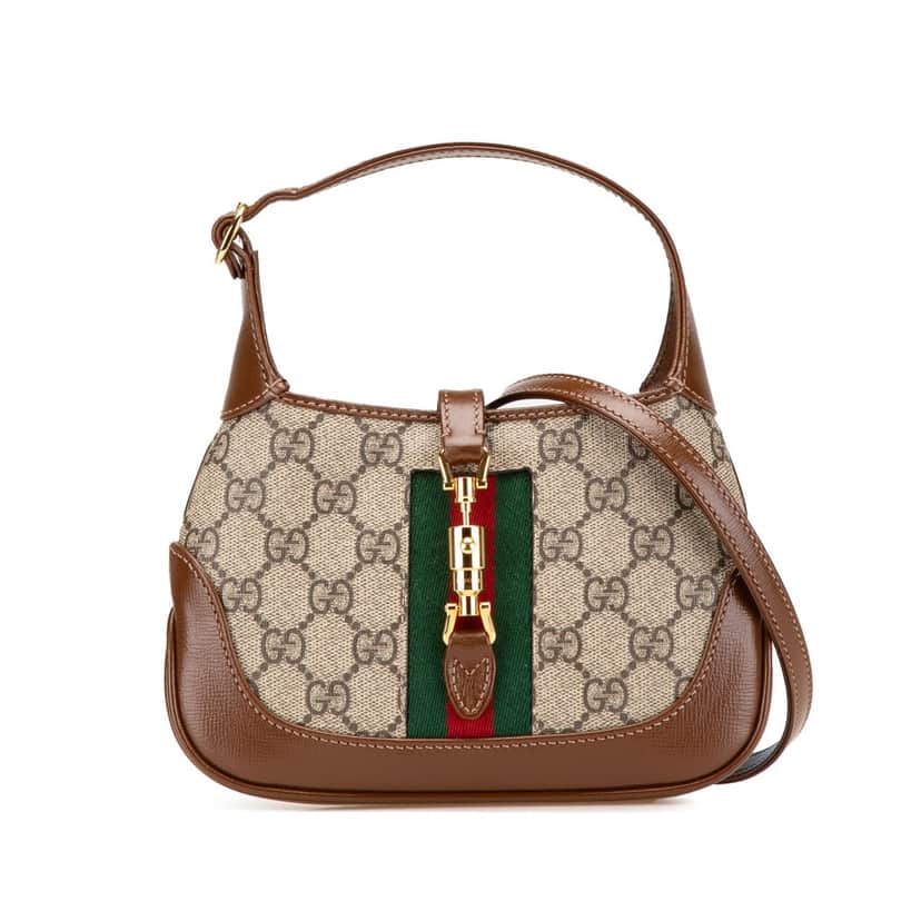 Gucci Mini GG Supreme Jackie 1961 Crossbody Brown Canvas Good condition - Front View
