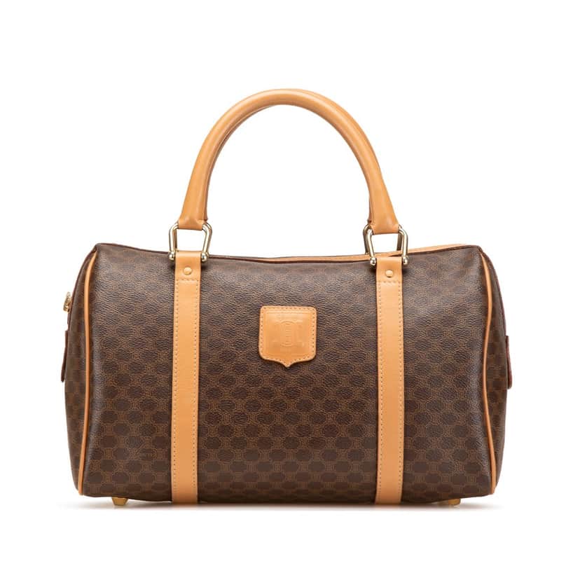 Celine Macadam Coated Canvas Boston Bag Brown Canvas Good condition - Front View