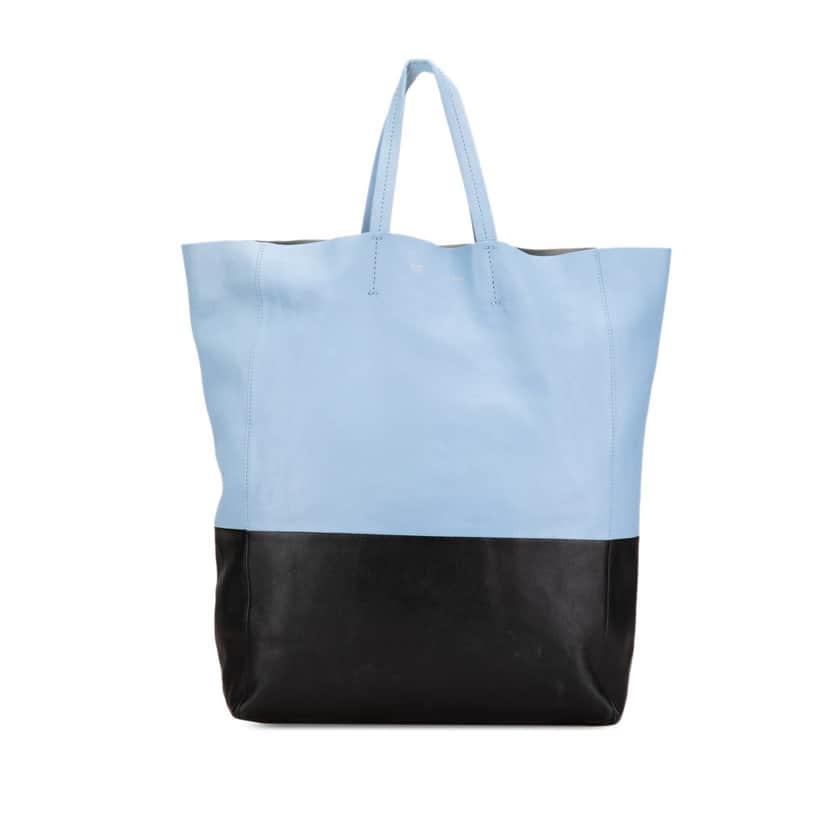 Celine Bicolor Leather Vertical Cabas Tote Blue Leather Good condition - Front View