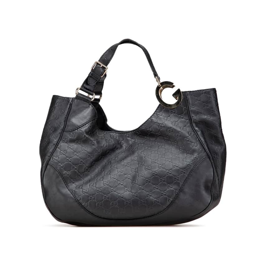 Gucci Guccissima Charlotte Tote Black Leather Good condition - Front View