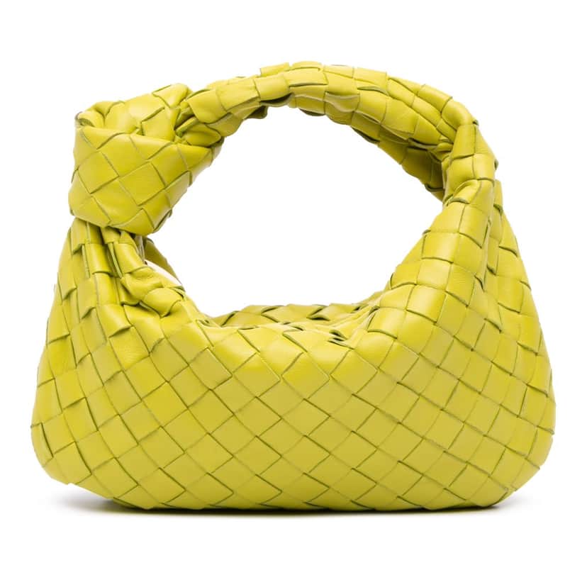 Bottega Veneta Mini Nappa Intrecciato Jodie Yellow Leather Good condition - Front View