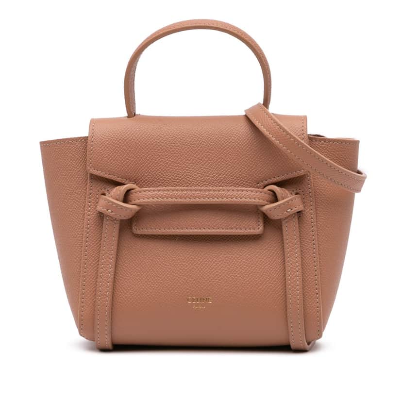 Celine Pico Grained Calfskin Belt Bag Pink Leather Good condition - Front View