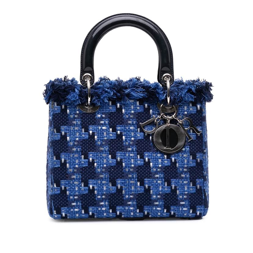 Dior Medium Tweed Lady Dior Blue Tweed Good condition - Front View