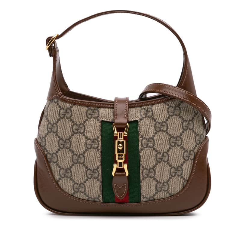 Gucci Mini GG Supreme Jackie 1961 Crossbody Brown Canvas Good condition - Front View