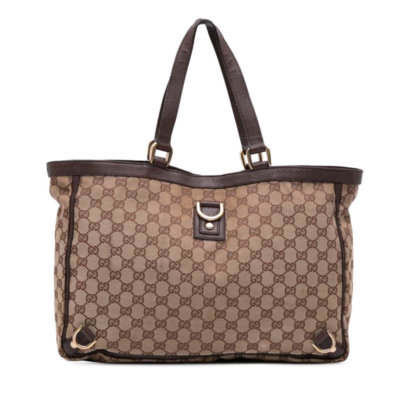 Gucci GG Canvas Abbey D Ring Tote Brown Canvas Good condition - Front View
