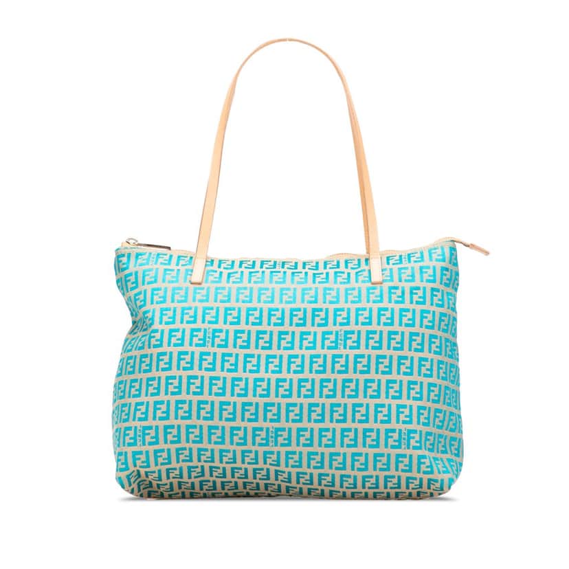 Fendi Small Zucchino Canvas Tote Brown Canvas Good condition - Front View