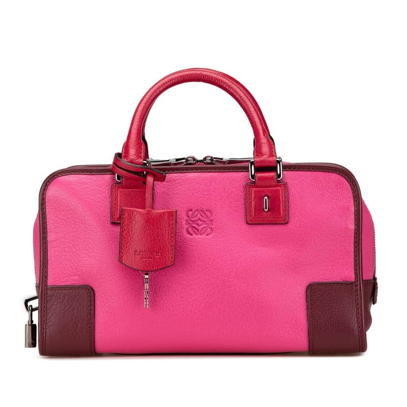 Loewe Tricolor Goatskin Amazona 28 Pink Leather Good condition - Front View