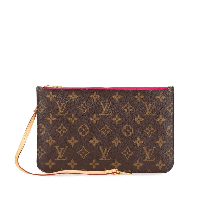 Louis Vuitton Monogram Neverfull Pouch Brown Canvas Good condition - Front View