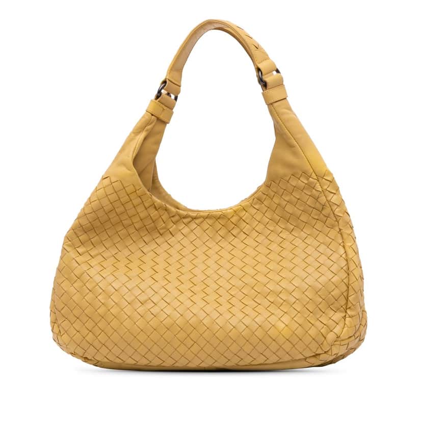 Bottega Veneta Medium Nappa Intrecciato Campana Hobo Yellow Leather Good condition - Front View