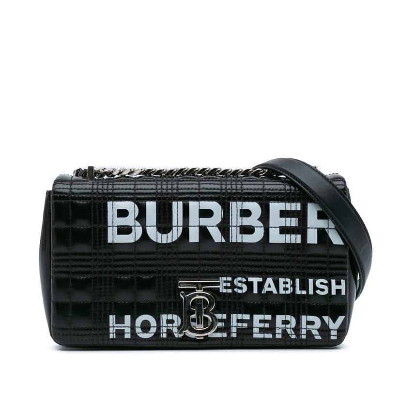 Burberry Small Patent Horseferry Lola Crossbody Black Leather Good condition - Front View