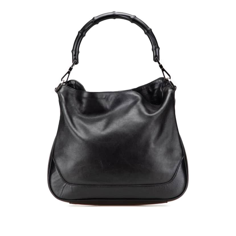 Gucci Leather Bamboo Satchel Black Leather Good condition - Front View