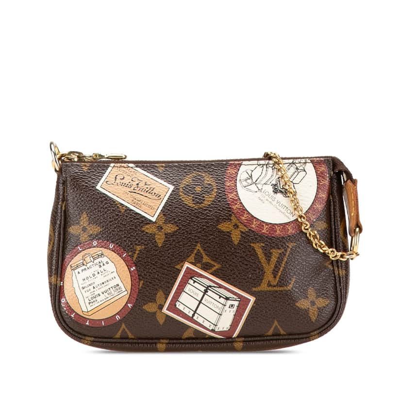 Louis Vuitton Monogram Patch Mini Pochette Accessoires Brown Canvas Good condition - Front View