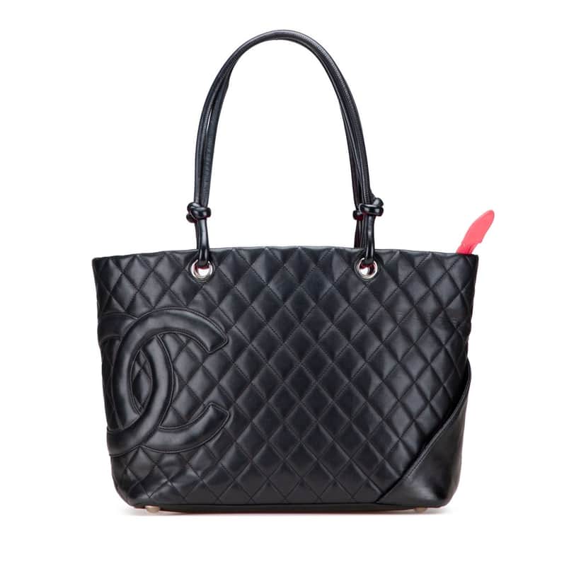 Chanel Large Lambskin Cambon Ligne Tote Brown Leather Fair condition - Front View