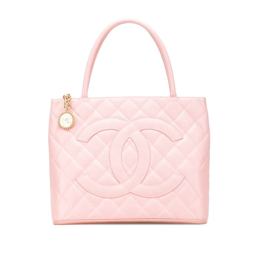 Chanel Caviar Medallion Tote Pink Leather Good condition - Front View