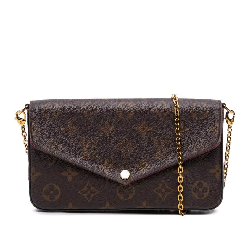 Louis Vuitton Monogram Pochette Felicie Brown Canvas Good condition - Front View