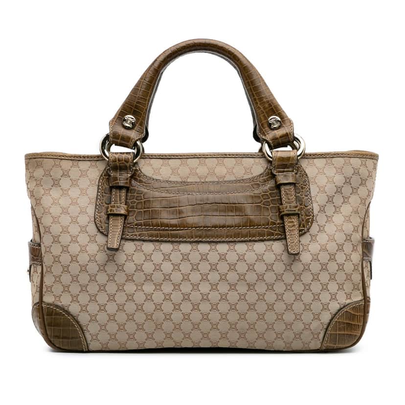 Celine Macadam Canvas Boogie Handbag Brown Canvas Fair condition - Front View