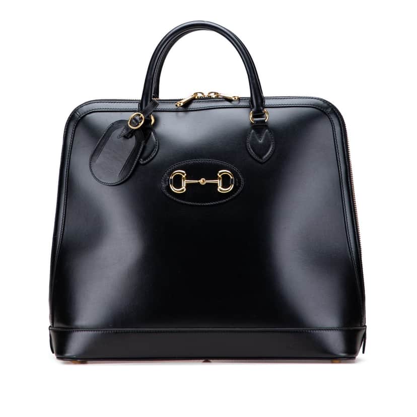 Gucci Small Leather Horsebit 1955 Duffle Bag Black Leather Good condition - Front View