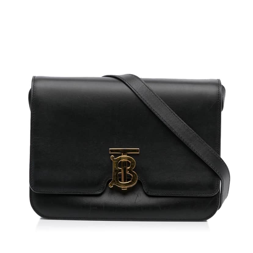 Burberry TB Crossbody Black Leather Good condition - Front View