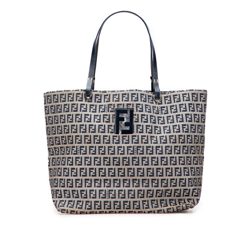 Fendi Zucchino Canvas Tote Grey Canvas Good condition - Front View