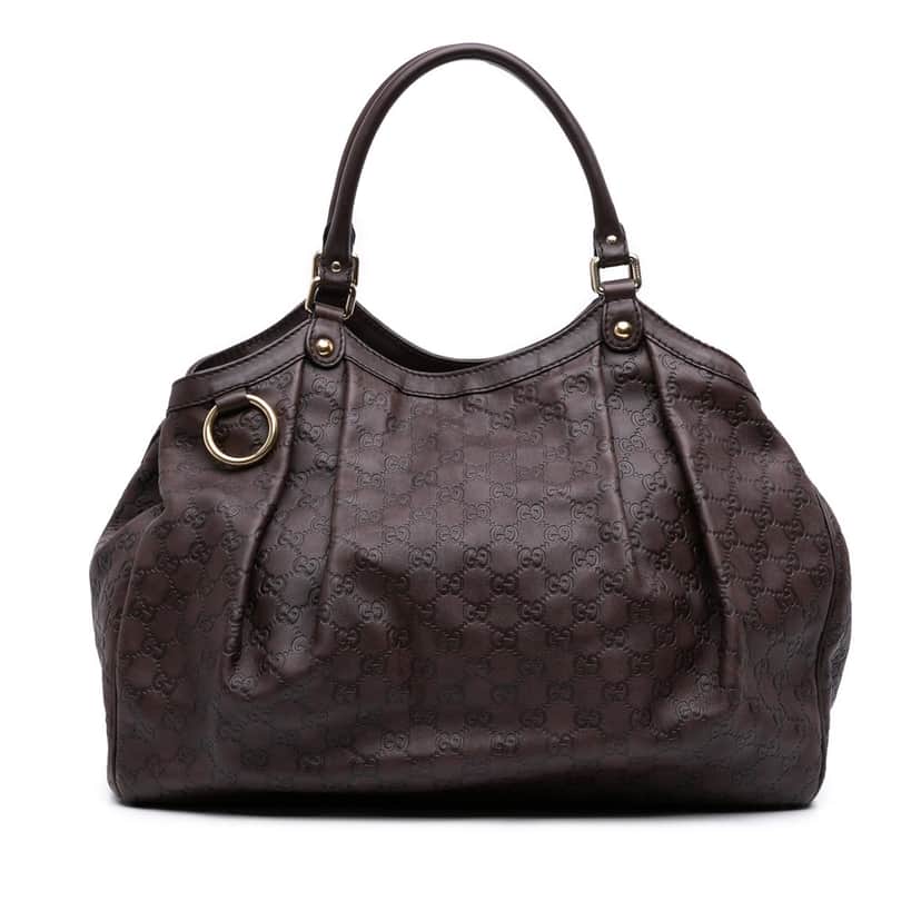 Gucci Large Guccissima Sukey Tote Brown Leather Good condition - Front View