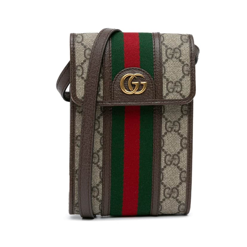 Gucci Mini GG Supreme Web Ophidia Crossbody Brown Canvas Good condition - Front View