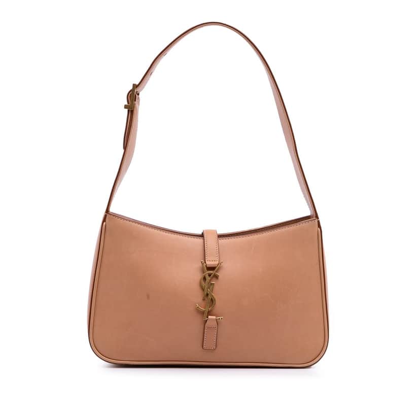Saint Laurent Smooth Calfskin Le 5 a 7 Shoulder Bag Brown Leather Good condition - Front View