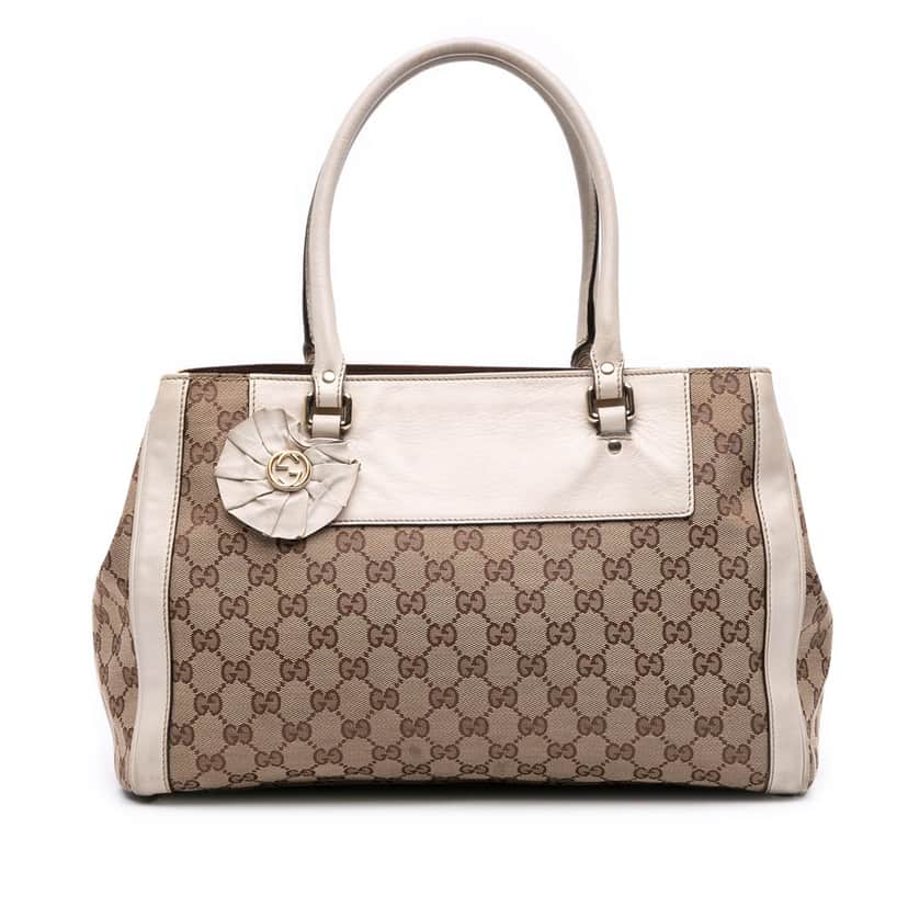 Gucci GG Canvas Trophy Tote Brown Canvas Good condition - Front View