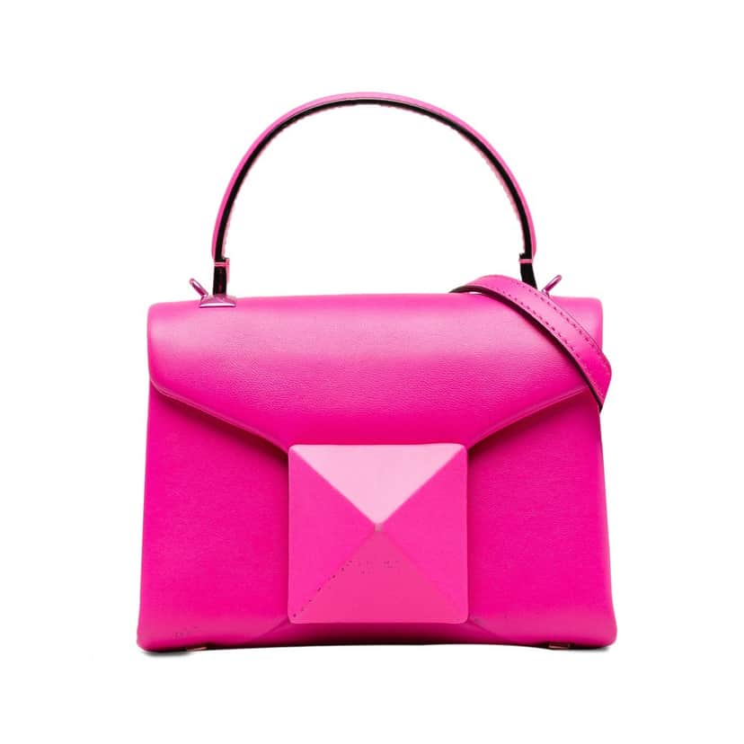 Valentino Mini One Stud Satchel Pink Leather Good condition - Front View
