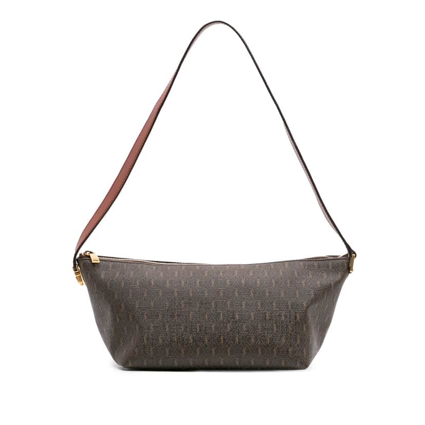 Saint Laurent Coated Canvas Le Monogramme Shoulder Bag Brown Canvas Good condition - Front View