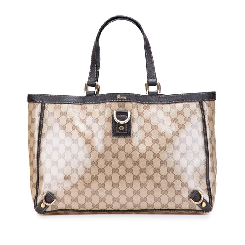 Gucci GG Crystal Abbey D Ring Tote Brown Canvas Good condition - Front View