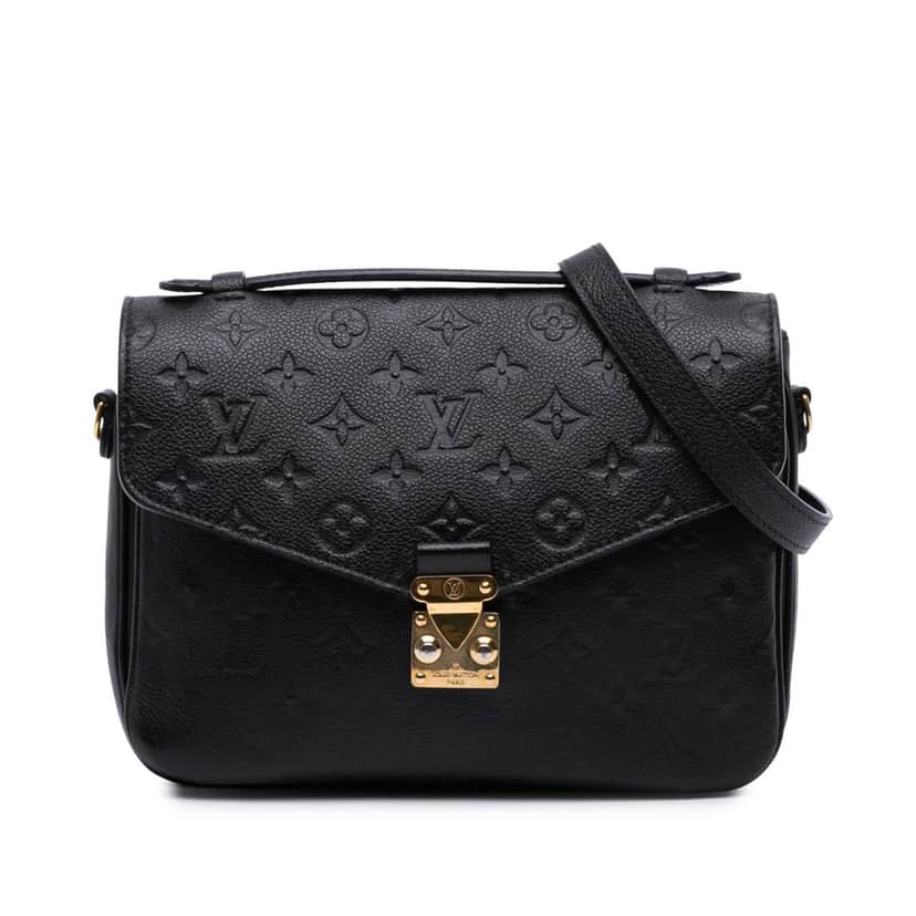 Louis Vuitton Monogram Empreinte Pochette Metis Black Leather Good condition - Front View