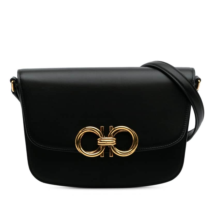 Salvatore Ferragamo Leather Trapezio Crossbody Black Leather Good condition - Front View