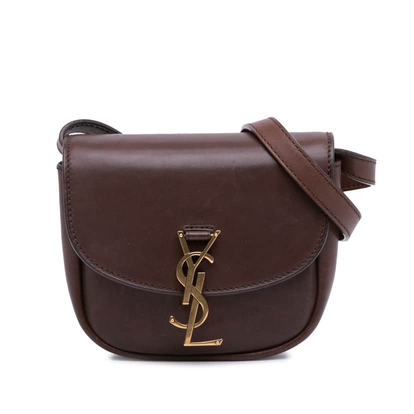 Saint Laurent Small Leather Monogram Kaia Crossbody Brown Leather Good condition - Front View