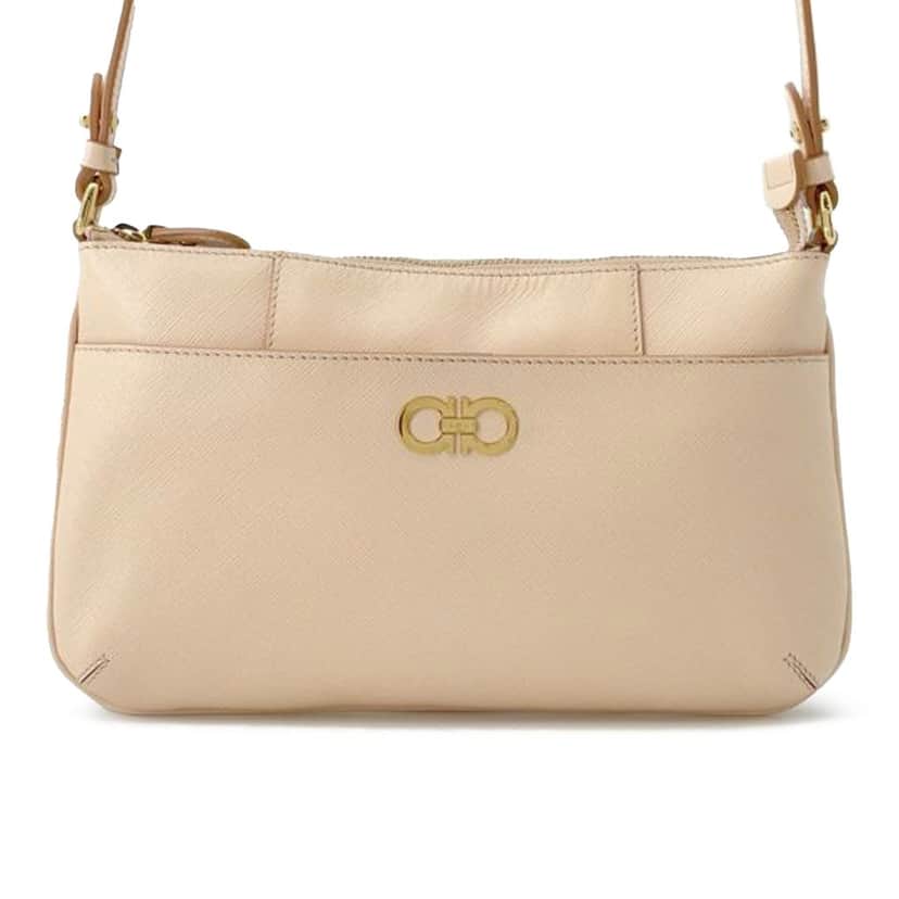 Salvatore Ferragamo Leather Gancini Crossbody Pink Leather Good condition - Front View